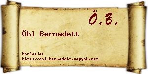 Öhl Bernadett névjegykártya
