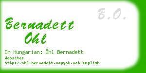 bernadett ohl business card