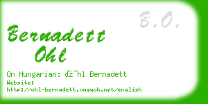 bernadett ohl business card